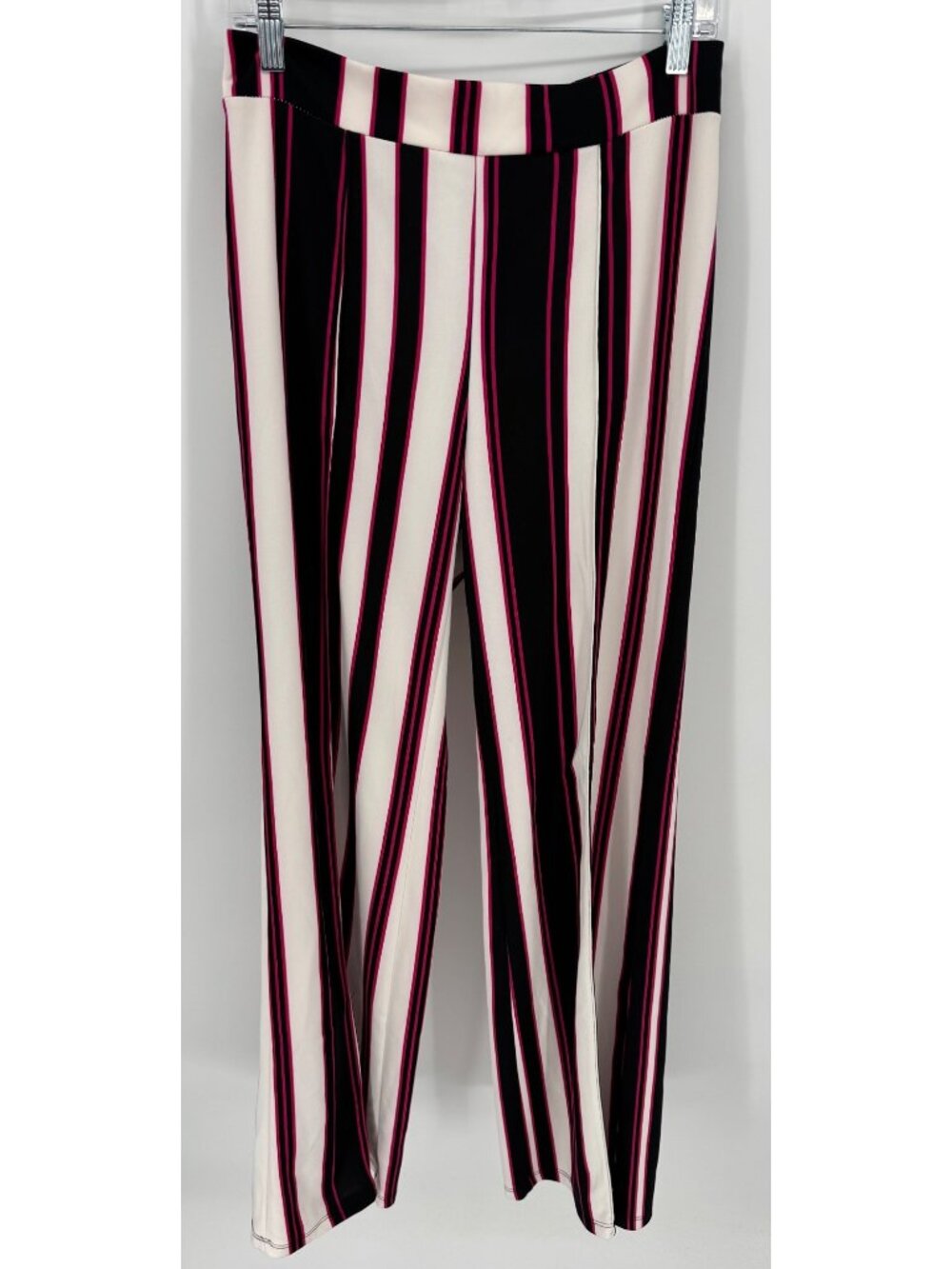Black & Pink Striped Wide Leg Pants